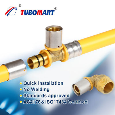 Tubomart Gas Supply PEX Al PEX Pipe Composite Laser Plumbing Materials Yellow Customized Per Roll PEX Gas Pipe