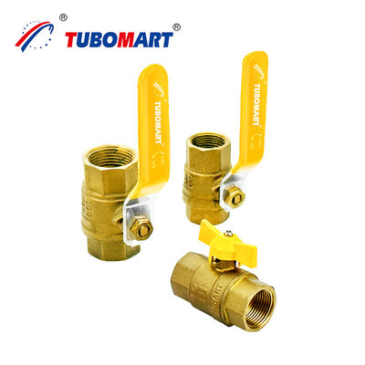 Forged Iron Long Handle Compression Brass 2 Way Screw Thread Ball GAS Valve For PEX AL PEX System