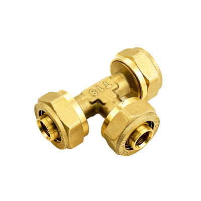 Machine Forged Pex Pipe Compression Fittings In Yellow Brass Or Nickel Plated Finish
