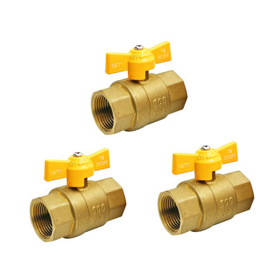 All Standard Size Customized Yellow Gas Pipe Gas Valve With Butterfly Handle Color Options