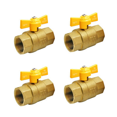SAI GLOBAL Gas Pipe Plumbing Materials Yellow Butterfly Handle Female Male Thread 1/2