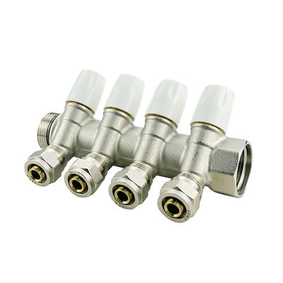 2-6 Way Hydronic Heating System Brass Pex Manifold For Easy Installation