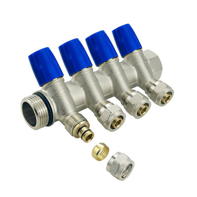 Floor Heating Parts Customized Size Brass Pex Manifold With Customized Color Finishment In 2-6ways