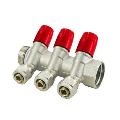 Customized Size Brass Pex Manifold For Normal Temperature Media 2-6ways