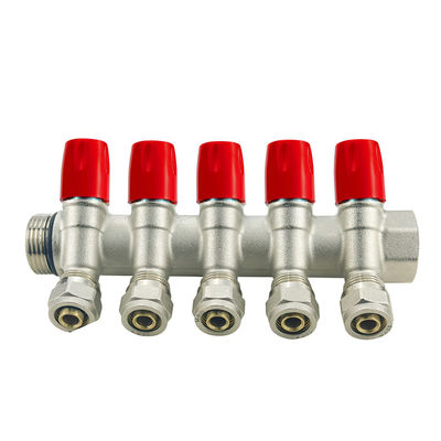 Floor Heater / Water Brass Pex Plumbing Manifold With 2-6ways And Customized Size
