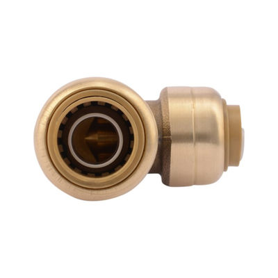 Tubomart SharkBite 1/2-in Push-to-Connect x 3/8-in Push to Connect 90Degree Reducing Elbow Brass Fittings