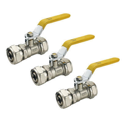 Tubomart 1/2 3/4 Inch Yellow Handle Gas Control Valve Brass Ball Valve for Gas Gas Valve