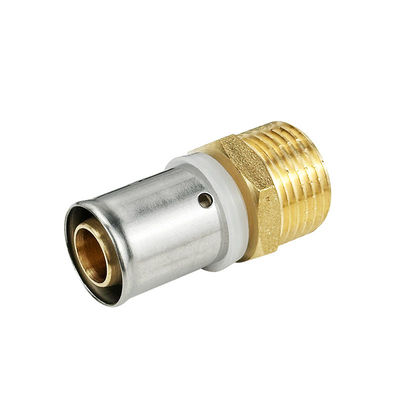 Tubomart Free Sample ISO Pex Brass Pressfitting Coupling Pex Fittings Brass Plumbing Crimp Fitting Brass Press Fittings