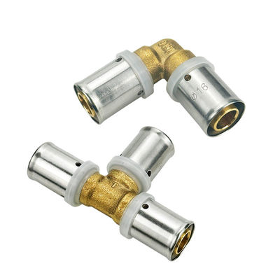 Free Sample Brass Crimp Pex Fitting 3/4 Inch PEX Plumbing Connector Elbow Tee Union Adapter PEX Pipe Fittings for gas