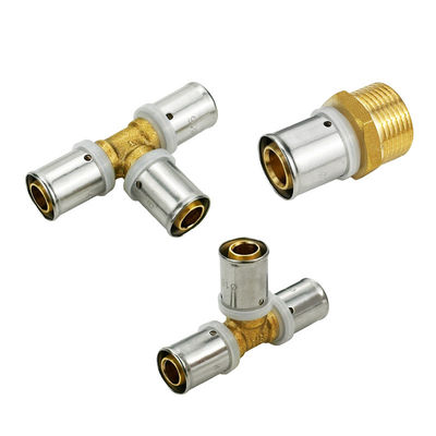 OEM 1/2inch PEX Brass Fitting PEX Press Fitting 3/4inch Equal Tee for Pex Underfloor Heating Pipe
