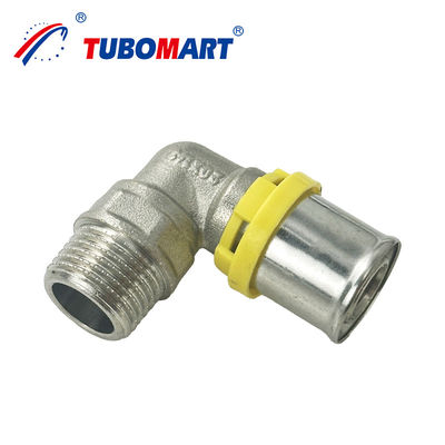 ISO9001 Customized Brass Fittings Gas Equal Elbow Pex Fittings PEX AL PEX Pipe Brass Press Fittings