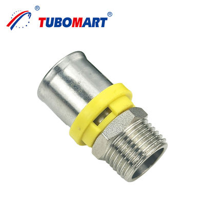 Tubomart CW614N Gas Pipe Fittings 1/4-4'' PN25 Press Fittings PEX Yellow Equal Elbow Gas Fittings