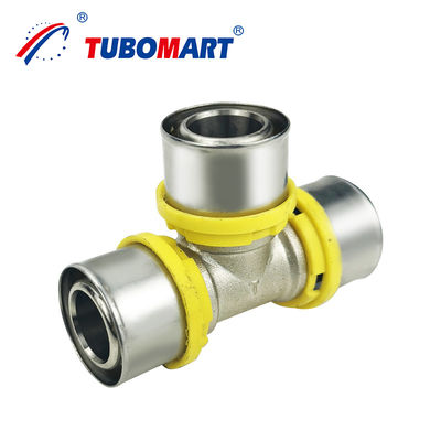 OEM Factory Brass Fitting For Gas System Approved Pex Al Pex Pipe TH Profile Tee Fittings