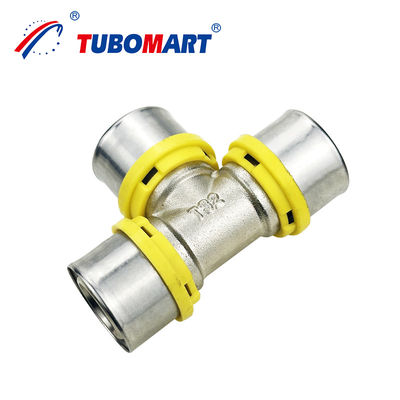 Tubomart Wholesale TH Style PEX AL PEX Press Fitting Elbow Tee Coupling Brass Press Fitting