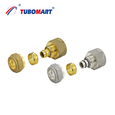 Tubomart OEM Thread Screw Brass Fittings for Multilayer PEX AL PEX Pipes Water Gas Compression Fittings for Plumbing