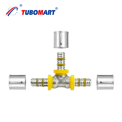 Tubomart Pex Al Pex Press Fitting Equal Elbow PEX Gas Fitting Gas Pipe Fittings System Brass Materials