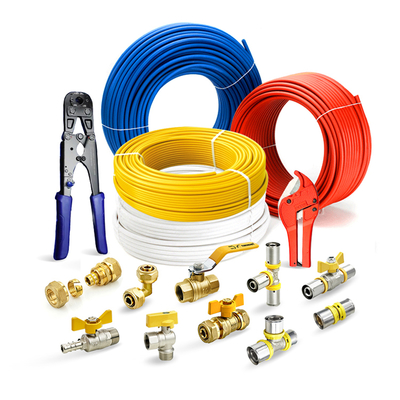 Tubomart 16-32mm Blue Customize Pex Fittings Pex Al Pipe Connector Brass Pex Press Fitting Pressfittings