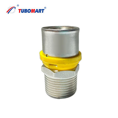 Tubomart OEM PEX-AL-Pex TH Type Press Fitting FEMALE ELBOW UNION WITH WALL-PALTE for PAP Multilayer Pipe for Water and Gas System