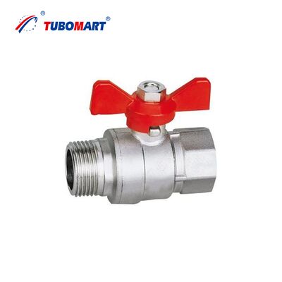 TUBOMART OEM Brass Ball Valve with Butterfly Handle /2''-1'' Brass Ball Valve for Water Supply