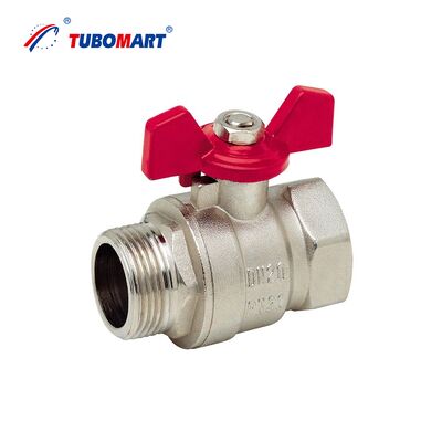 TUBOMART OEM Manual Brass Ball Valve with External Thread 1/2''-2'' for Water and Gas Supply