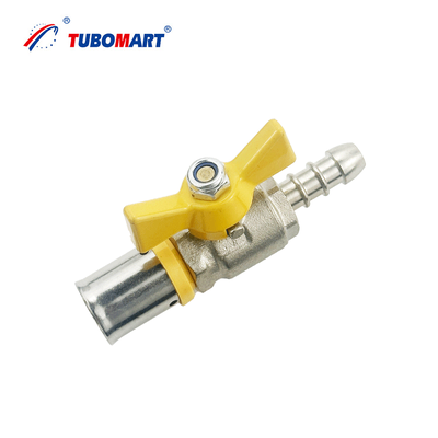 Tubomart OEM press brass fittings, press ball valves, U-shaped profiles, for multi-layer Pex Al Pex pipes FOR Gas System