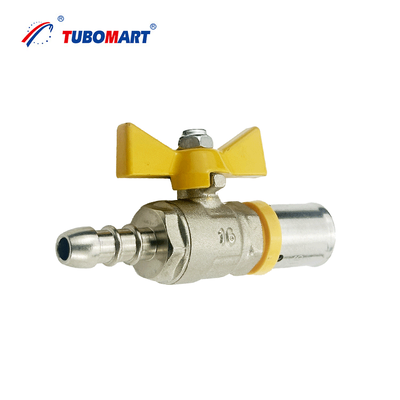 Hot Selling ISO17484 ISO9001 Certified  Gas Connector Accessories 16-32mm Brass PEX Press Accessories Yellow Brass Gas Pipe Accessories